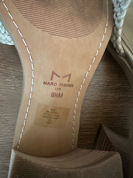 Marc Fisher Natural Woven Block Heel Mules women’s size 9 1/2 #chic #summer - Picture 6 of 6